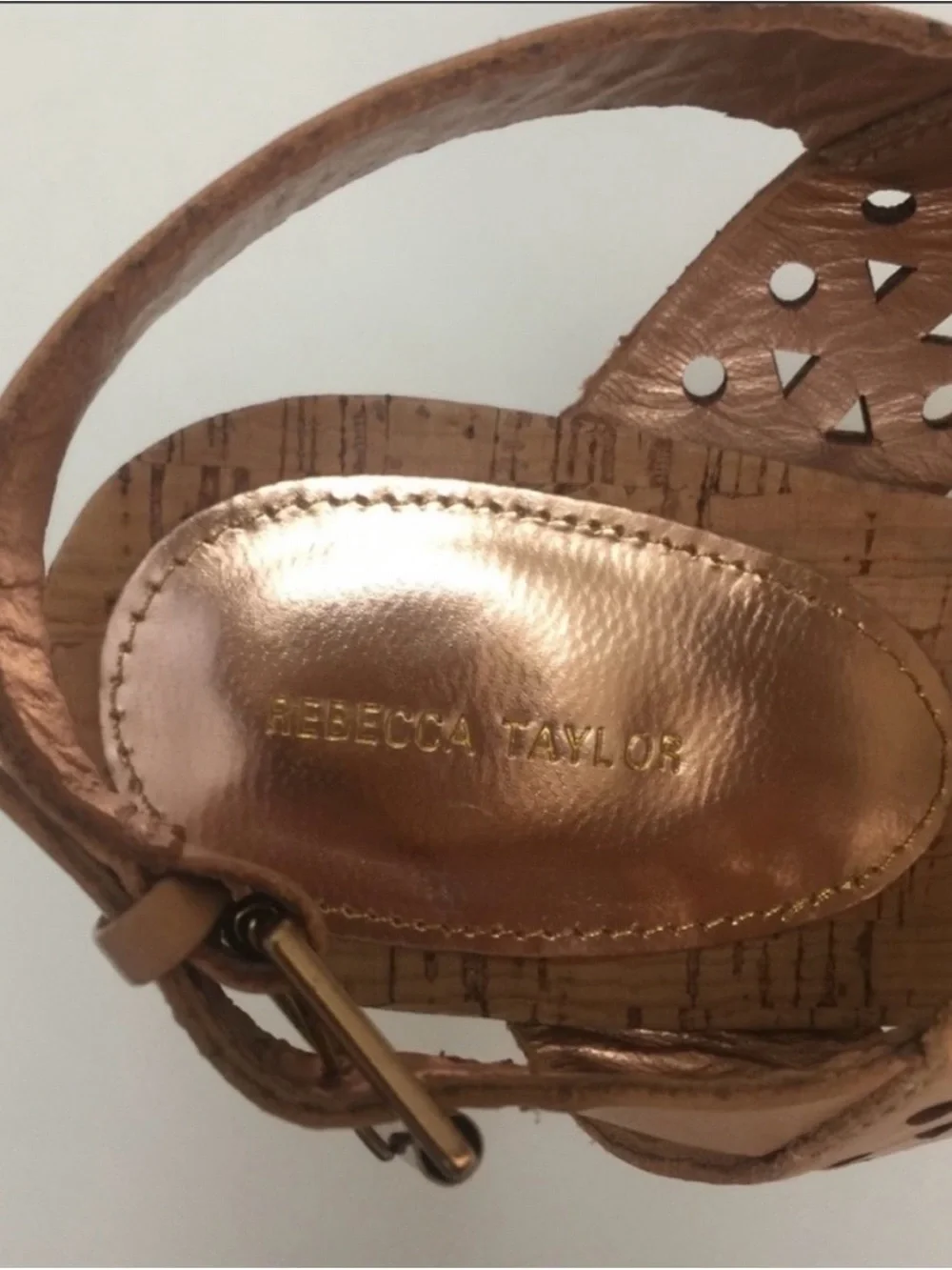 Rebecca Taylor Tan Cork Platform Block Heels